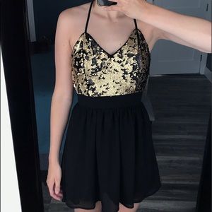 Black dress w/ gold sequins